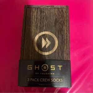 Sony Ghost of Tsushima 3-Pack Crew Socks - Black and Gold Packaging